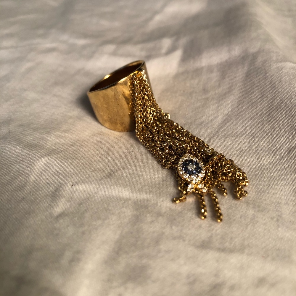 APM Monaco Silver (gold plated) ring with tassels